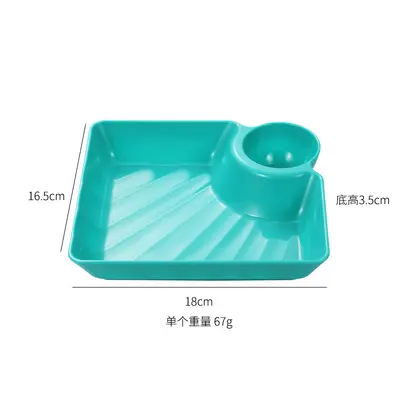 Large PP Compartment Dumpling Plate with Vinegar Dish, Japanese Style - 9