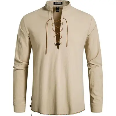 Erkek Henley yaka uzun kollu plaj gömleği, Avrupa bedeni - 3