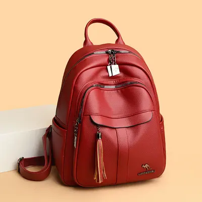 Echter weiches Leder Damen Rucksack 2026 neue Mode täglicher Rucksack große Kapazität Reiserucksack Damen vielseitiger Rucksack - 3