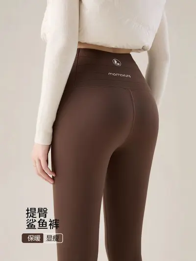 鲨鱼裤加绒女秋冬季加厚外穿长裤保暖打底裤高腰显瘦不起球瑜伽裤