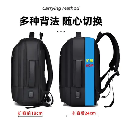Expandable Men's Backpack, Waterproof, 17.3-Inch Laptop Compartment - 3