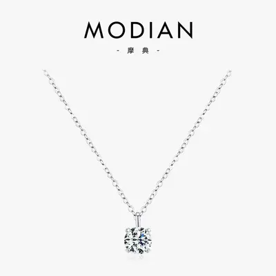 MODIAN 1 karat moissanit gümüş kolye