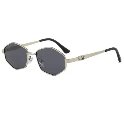 Retro Polygonal Metal Frame Polarized Sunglasses for Men, Fishing and Driving - 6