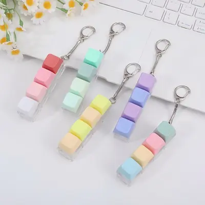 4-Piece Light-Up Stress Relief Keychain, Colorful LED Effect Push Button Fidget Toy - 8