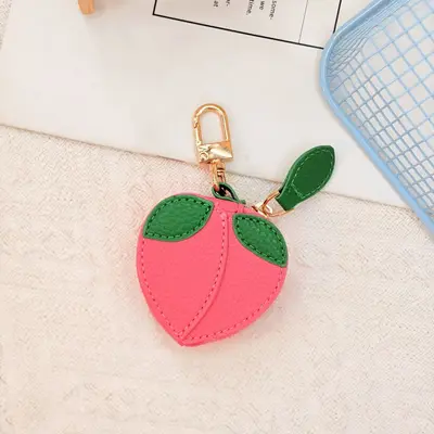 Cute Cartoon Mini Fruit Series Leather Coin Purse Hanging Accessory