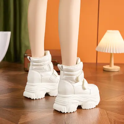Damen-Schneestiefel, gefüttert und verdickt, warme kurze Winterstiefel