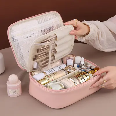 Large-Capacity Portable Makeup Bag with Free Dividers - 7