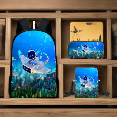 AstroBot Rucksack-Set aus drei Teilen mit Federmäppchen