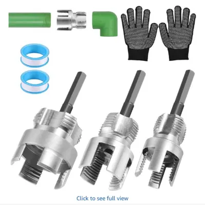 High-Carbon Steel Pipe Threader Set for 1/4, 3/8 and 1 Inch Water Pipe and PPR