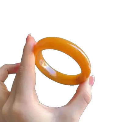 Doğal Huanglong Jade bilezik, altın tel, yarı dağ yarı su - 5