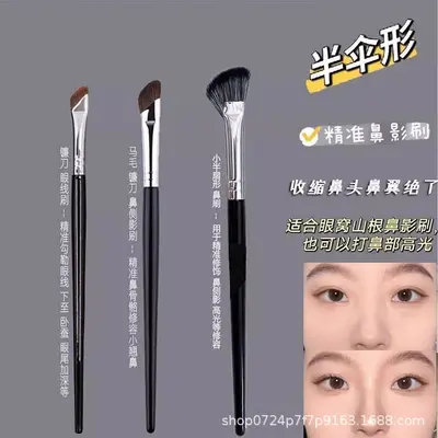Make-up-Pinsel-Set mit Nasenschatten-, Eyeliner- und Augen-Detailpinsel