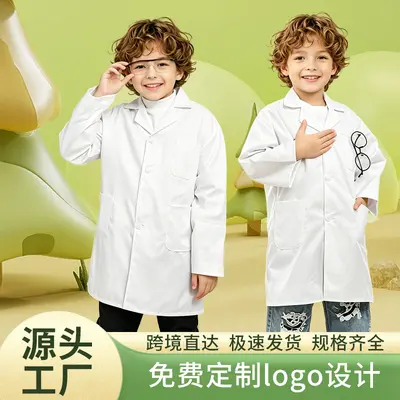 Children's White Doctor Lab Coat, Science Experiment and Role-Play Costume