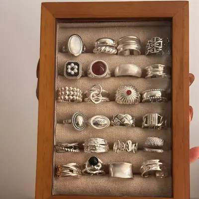 Vintage simple ring, fade-resistant, women's - 5