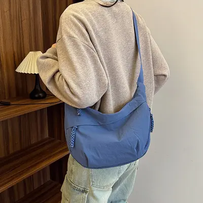 Weizenähre-Maultaschen-Tasche verdickte Nylontasche Damentasche Pendlertasche Schultertasche mit mehreren Reißverschlussfächern große Kapazität Einzelschultertasche mit Quaste - 11