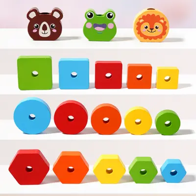 Wooden Animal Shape Color and Shape Sorting Toy