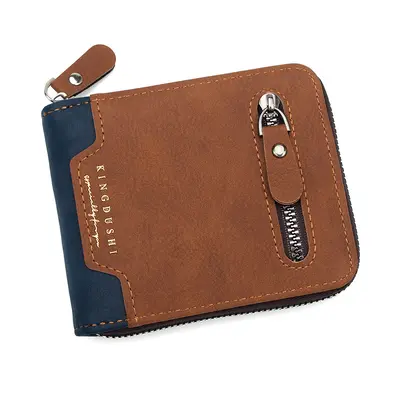 Men's Short Wallet, Zipper Coin Pocket, Multiple Card Slots - 11
