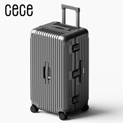 Large Capacity Aluminum Frame Suitcase with Password Lock - 8