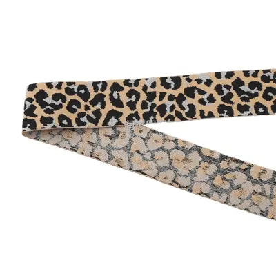Elastisches Band mit Leopardenmuster, Jacquard, Imitations-Nylon, 1 cm–6 cm, fertiges elastisches Oberschenkel-Schwarzstrumpfband, Gummiband, Kopfband, Hosengürtel