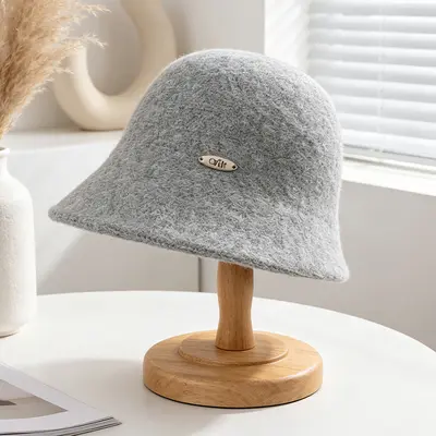 Korean-Style Wool Blend Fisherman Hat for Women, Windproof, Autumn Winter - 10