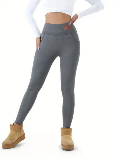 Hochbund-Leggings mit Fleece-Futter für Damen Yoga-Hose - 4