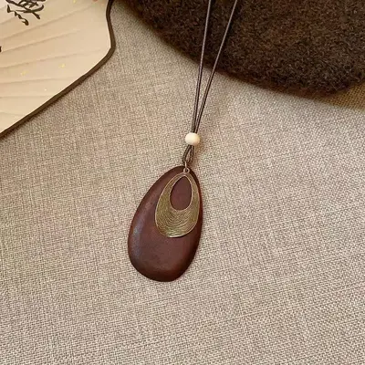 Zen tarzı uzun kelebek düğümlü kolye, kadın vintage bohem aksesuarı - 7