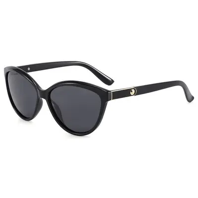 Women's Polarized Cat-Eye Sunglasses, Lightweight with Leather Detail - 7