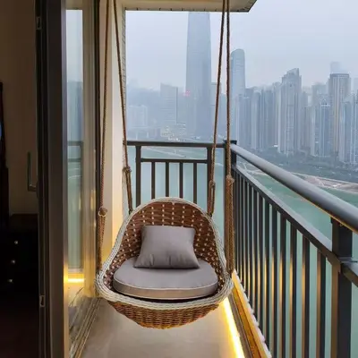 Ev İçi Asılı Sallanan Sandalye, Balkon Rattan Hamak Koltuğu - 13