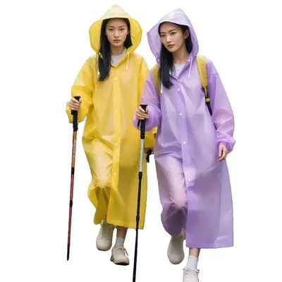 雨衣骑车成人加厚连体非一次性雨衣防风旅游斗篷EVA透明雨披批发
