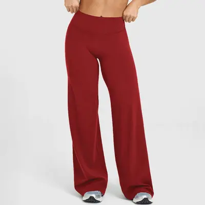 Women's Yoga Pants, High Waist, Wide Leg, Long - 8