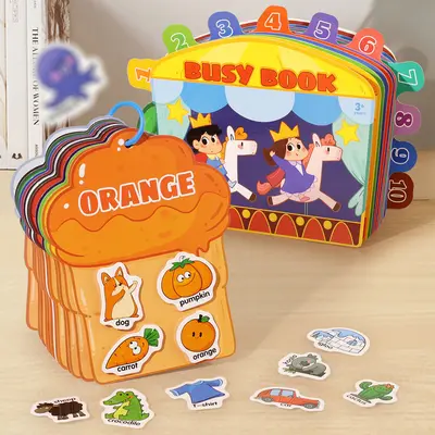 Children's Early Learning Sticker Book, Color and Number Recognition