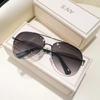 Aviator Sunglasses with Brown Mirror Lenses for Men and Women - 4