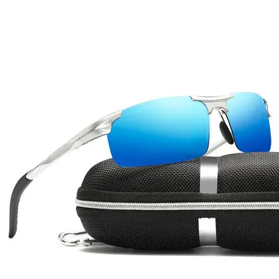 Polarized Sunglasses, Aluminum-Magnesium Frame, Model 8177, Sports Style