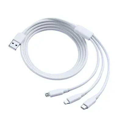 120W Üç İn Bir Data Kablosu Üçlü 6A Hızlı Şarj Apple Android Type-C Telefon Şarj Kablosu Toptan