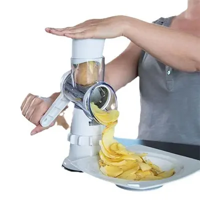 El çevirmeli sebze doğrayıcı, silindirli kesme, patates dilimleme