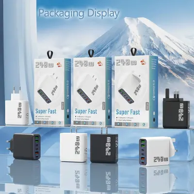 240W Çok Portlu Telefon USB Şarj Cihazı Üç-in-Bir Hızlı Şarj PD Şarj Başlığı Çoklu Delikli iQOO Şarj Başlığı Evrensel - 13