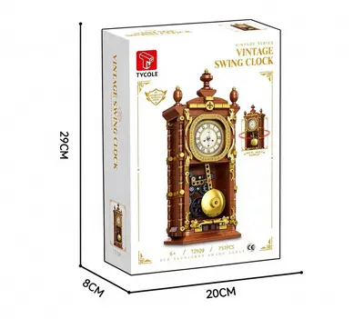 T2109 Retro Clock Building Block Set, Small Particle Decorative Assembly Toy - 7