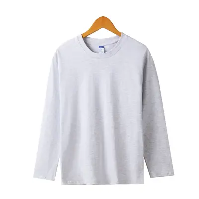 260 gram ağır gramajlı erkek t-shirt, çift iplik pamuk, uzun kollu - 12