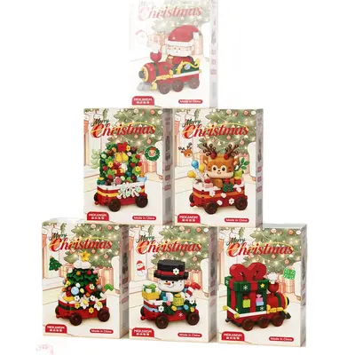 6'sı bir arada Noel temalı yapı blokları, çocuklar için Noel hediyesi