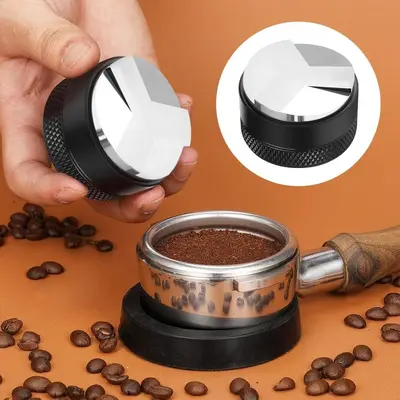 Kahve Aleti Seti, Ayarlanabilir Tamper, Dağıtıcı İğne ve Tablalı