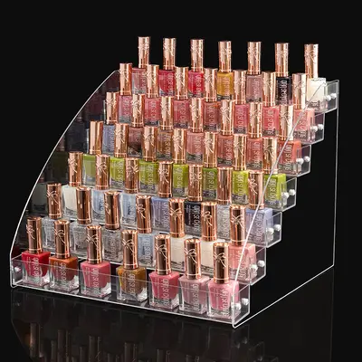 Acryl-Nagellack-Ausstellungsregal, mehrschichtiges transparentes Kunststoff-Nagellack-Kleber-Aufbewahrungsbox, Nagelstudio-Ausstellungsregal, Kosmetik-Regal - 2