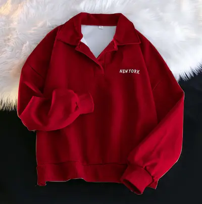 Grenzüberschreitender Polokragen-Sweatshirt für Frauen, dünne weite neue Trend-Koreanischer eleganter Hong-Kong-Stil Langarmjacke für Frühling und Herbst. - 10