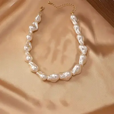 Irregular Pearl Necklace, Bracelet and Earring Jewelry Set for Women - 8