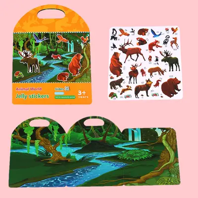 Reusable Gel Sticker Quiet Book for Children, Early Education - 11