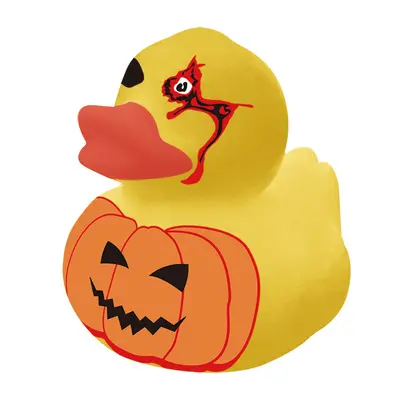 Vinyl Yellow Duck Water Toy, Squeezable with Sound, DIY - 8