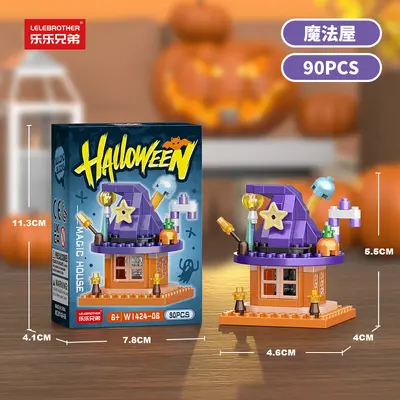 Halloween Pumpkin Ghost Witch Building Blocks, LEGO-Compatible Set - 12