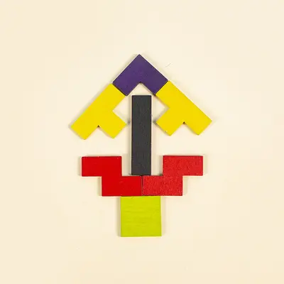 Wooden Tetris Block Puzzle Toy for Children