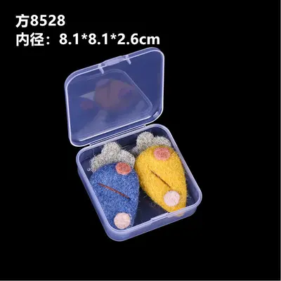 现货正方形pp盒首饰储物盒透明翻盖小盒子零件包装收纳pp塑料盒 - 11