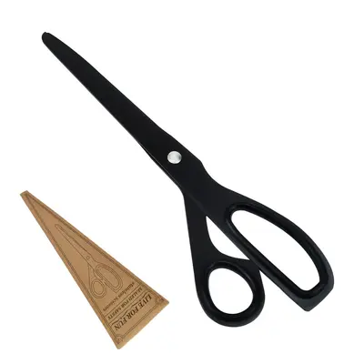 Stainless steel office scissors, gold colour, ribbon cutting - 8
