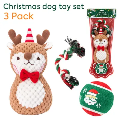 Noel köpek oyuncağı, parçalanmaz, çiğneme ve sesli - 7