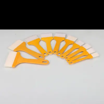 Üretici toptan plastik tahta fırça sarı ince saplı 4mm kalınlığında fırça fırça klavye fırçası yağ fırçası sos barbekü fırçası